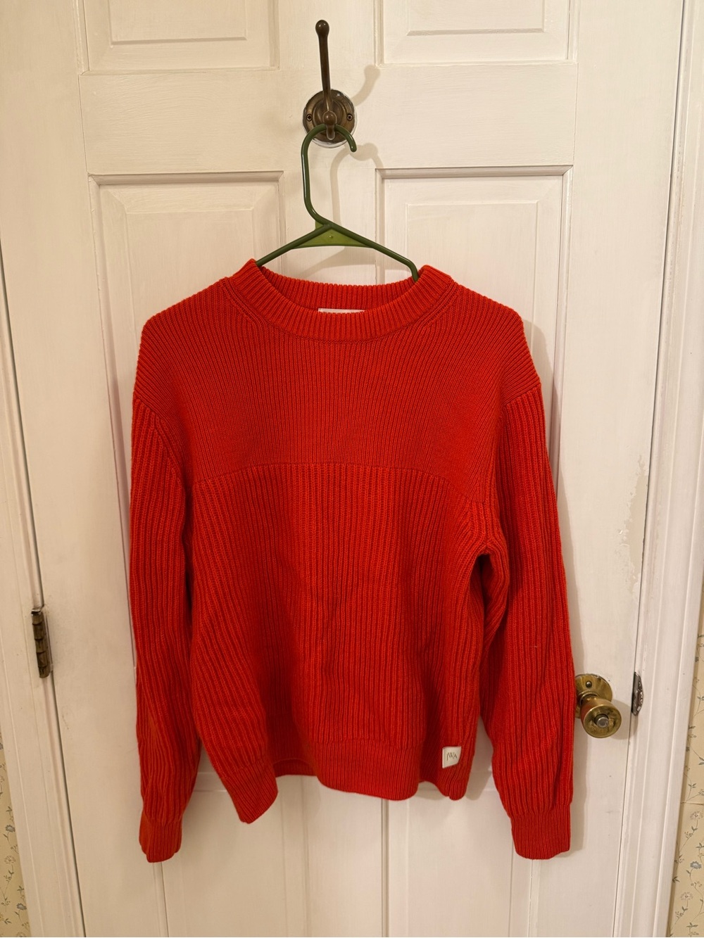 Uniqlo x JW Anderson Bright Red Rib-Knit Crewneck Sweater Sz Small